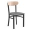 Emma and Oliver Yara Industrial Dining Chair with Rolled Steel Frame and Solid Wood Seat - 500 lbs. Static Weight Capacity
